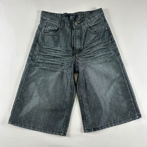 Old Skool Boys Denim Shorts Size‎ 14 Grey Wash Baggy Fit Cut Off Style